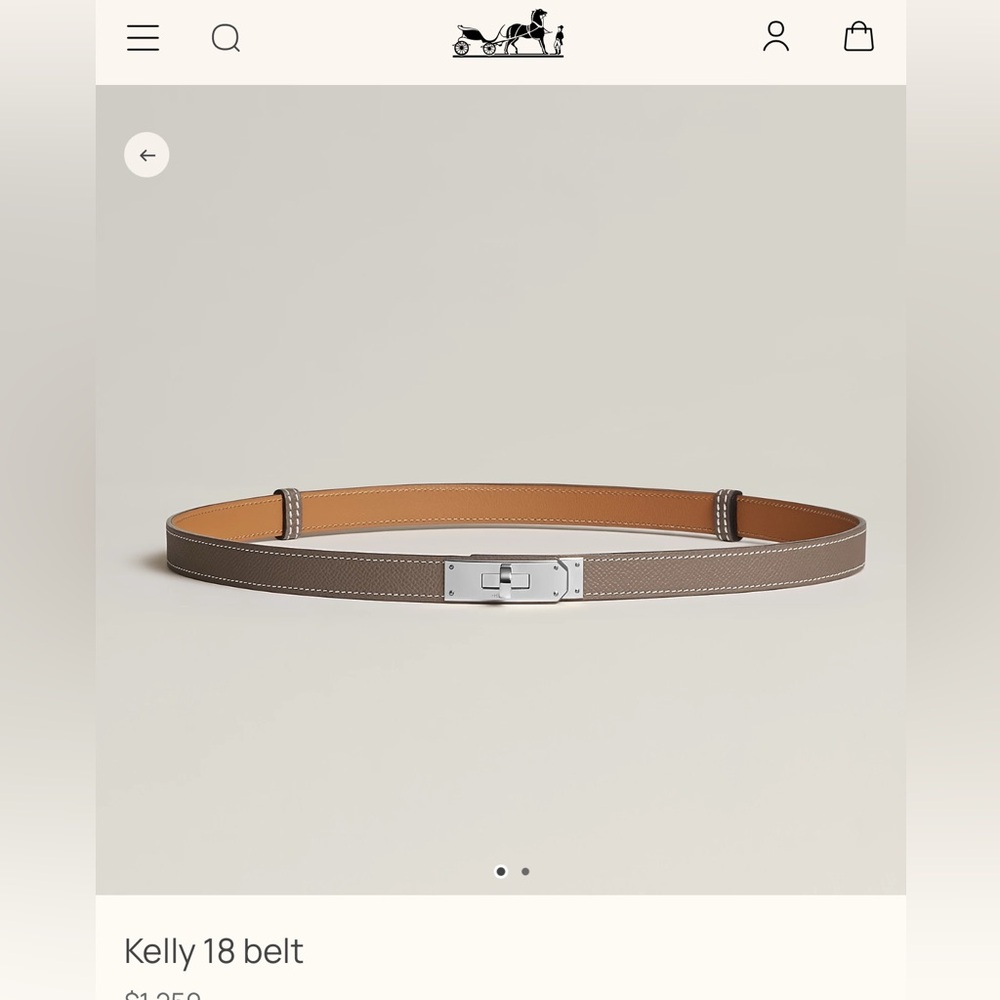 Hermes Leather belt in Epsom calfskin with Kelly buckle